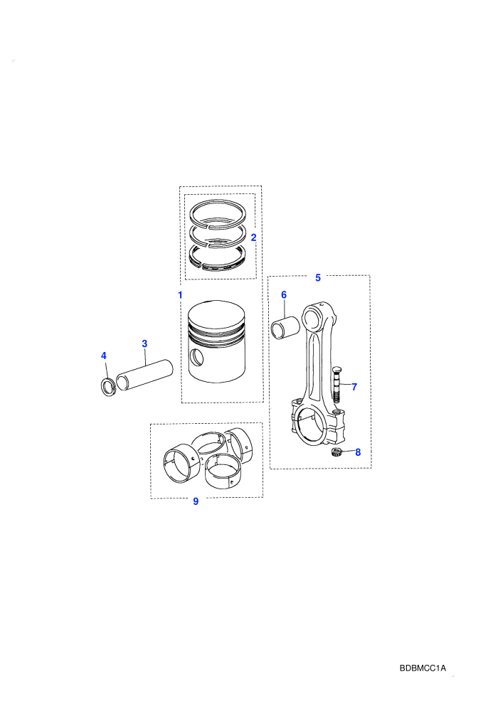 Piston, Connecting Rod & Bearings (2.5L 200 Tdi,5 Speed Manual Transmission,Less Catalyst)