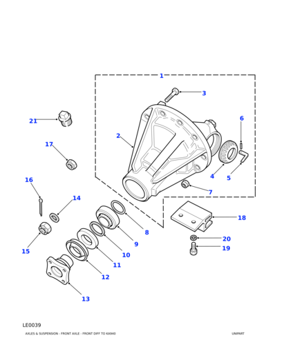 FRC5690 - Land Rover Housing assembly differential/final drive wheel