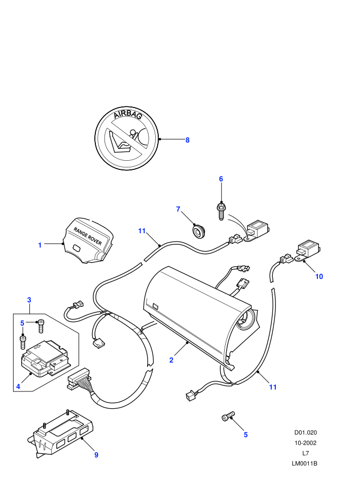 Airbag Module And Sensors ((+)CDN/MEX/USA,With Driver Air Bag)((V)FROMXA410482)