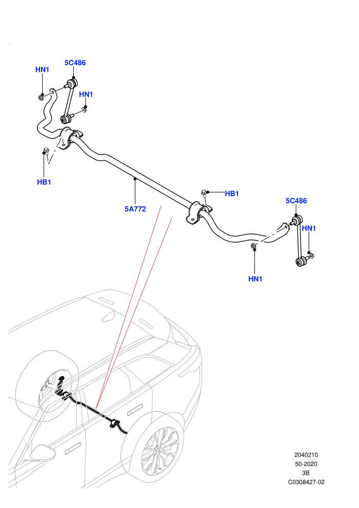 Rear Cross Member & Stabilizer Bar (Electric Engine Battery-PHEV)(Conventional Stabilizer Bar)((V)FROMMA000001)