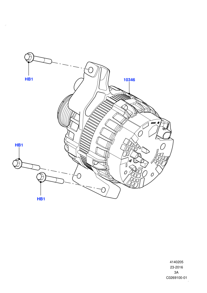 Alternator And Mountings (2.0L 16V TIVCT T/C 240PS Petrol,Itatiaia (Brazil))((V)FROMGT000001)