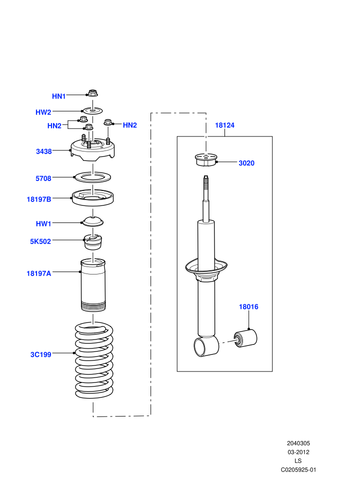 Front Suspension Struts And Springs (Front Coil Rear Air Levelling 2Cal,With Standard Duty Coil Spring Susp)((V)FROMAA000001)