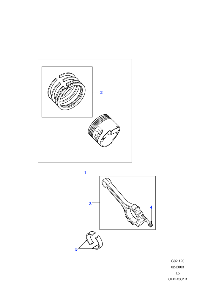 Piston,Connecting Rod & Bearings (V8)