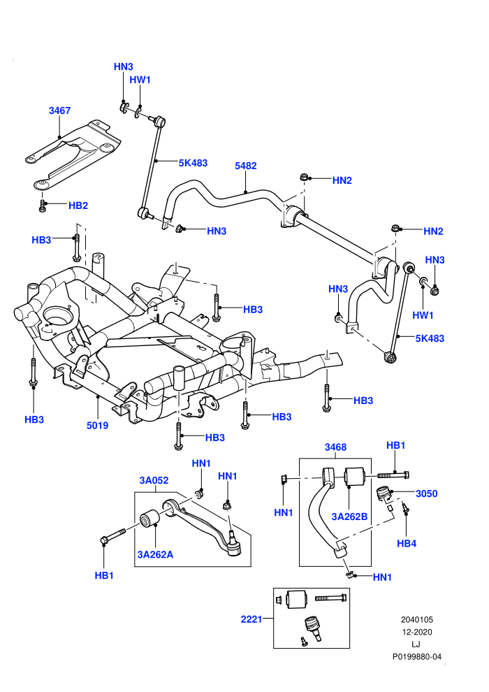 Front Susp.Arms/Stabilizer/X-Member (Less Armoured)((V)FROMAA000001)