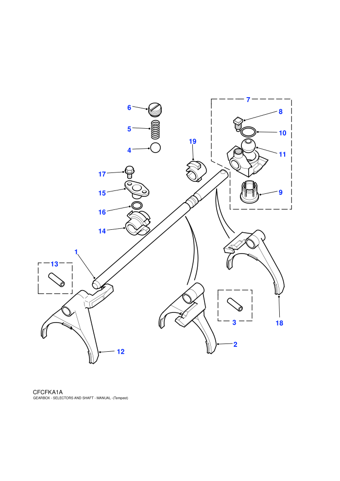 Selectors & Shafts (5 Speed Manual Transmission)