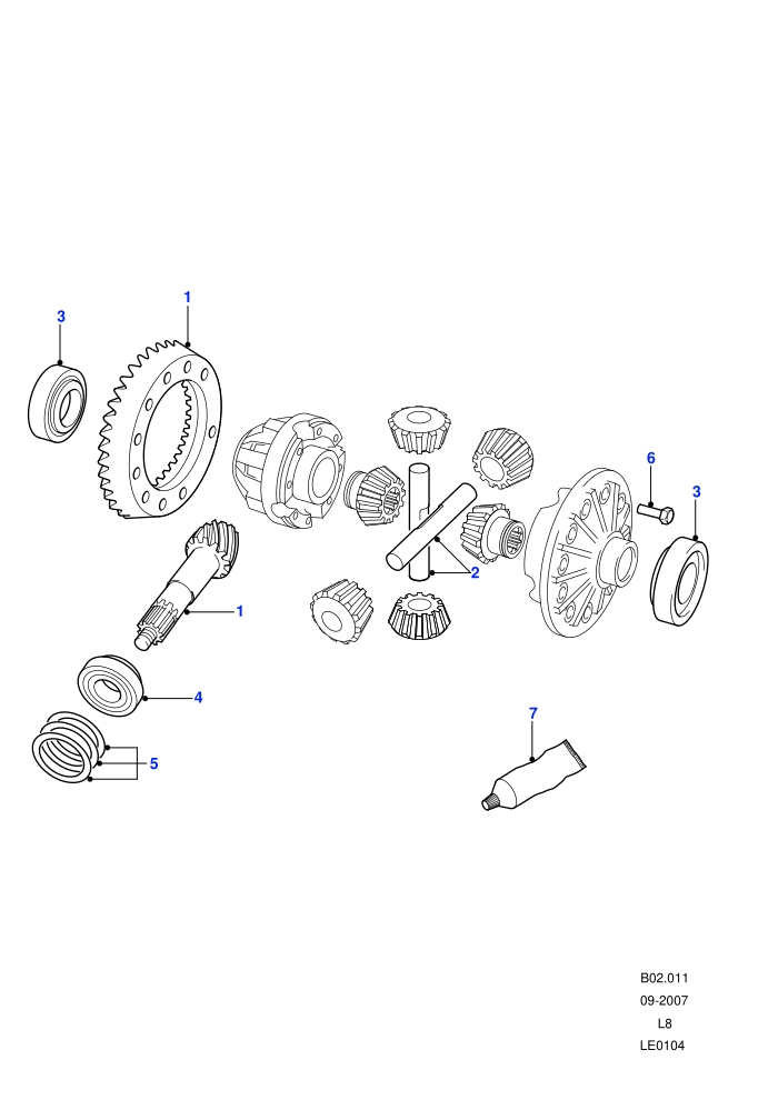 Crownwheel And Pinion (Axle Differential - Front 4 Pin)((V)FROM7A000001)
