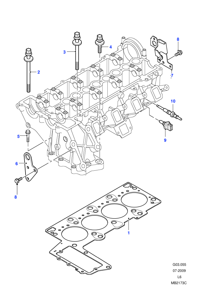 Cylinder Head components (M47 2.0L I4 16V Diesel)