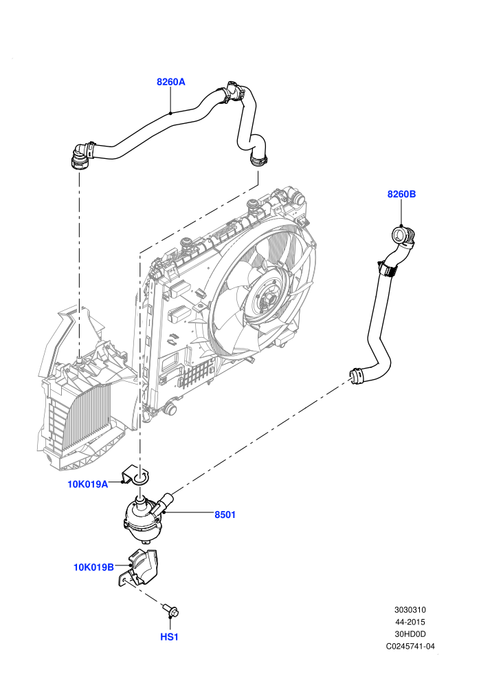 Water Pump (3.0L DOHC GDI SC V6 PETROL)(Auxiliary Unit,Solihull Plant Build)((V)FROMEA000001)