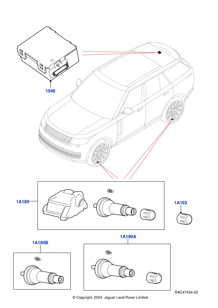 Tyre Pressure Monitor System (With Tyre Pressure Sensors)