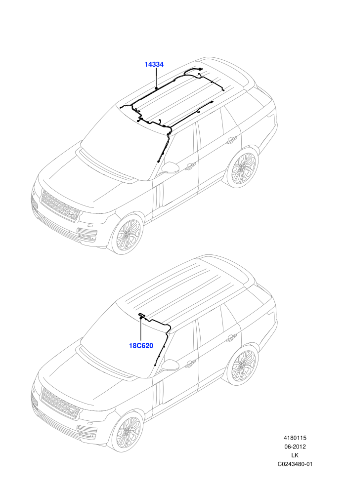 Electrical Wiring - Body And Rear (Roof)