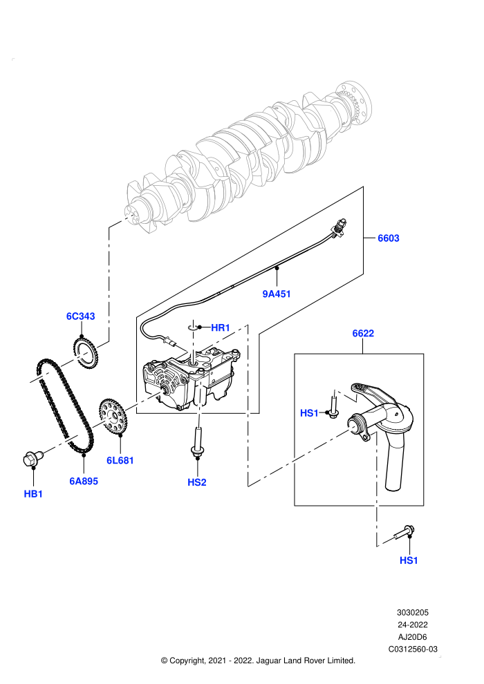 Oil Pump (3.0L AJ20D6 Diesel High)