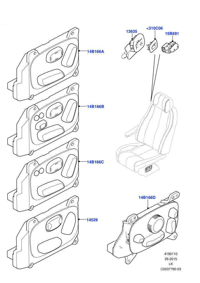 Switches (Front Seats)((V)TOHA999999)