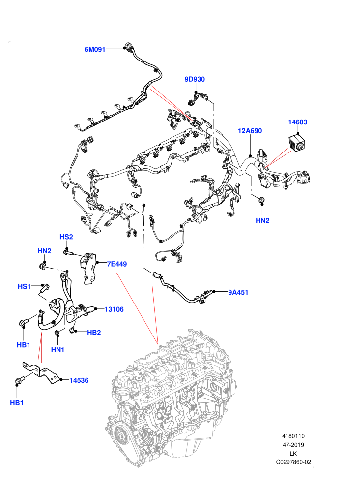 Electrical Wiring - Engine And Dash (3.0L AJ20D6 Diesel High)((V)FROMLA000001)