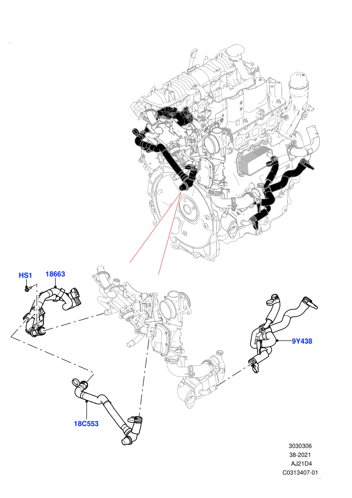 EGR Cooling System (2.0L AJ21D4 Diesel Mid,Itatiaia (Brazil))