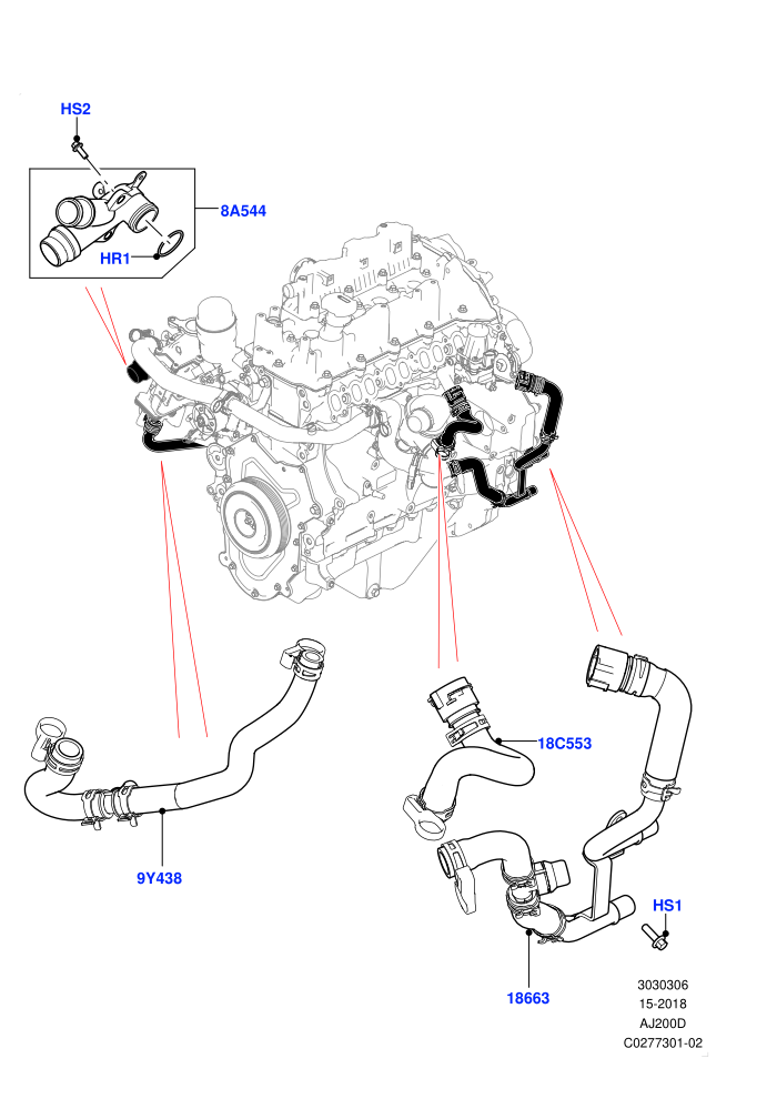 EGR Cooling System (2.0L I4 DSL HIGH DOHC AJ200,EU6 + DPF Emissions,Stage V Plus DPF)((V)TOJA999999)