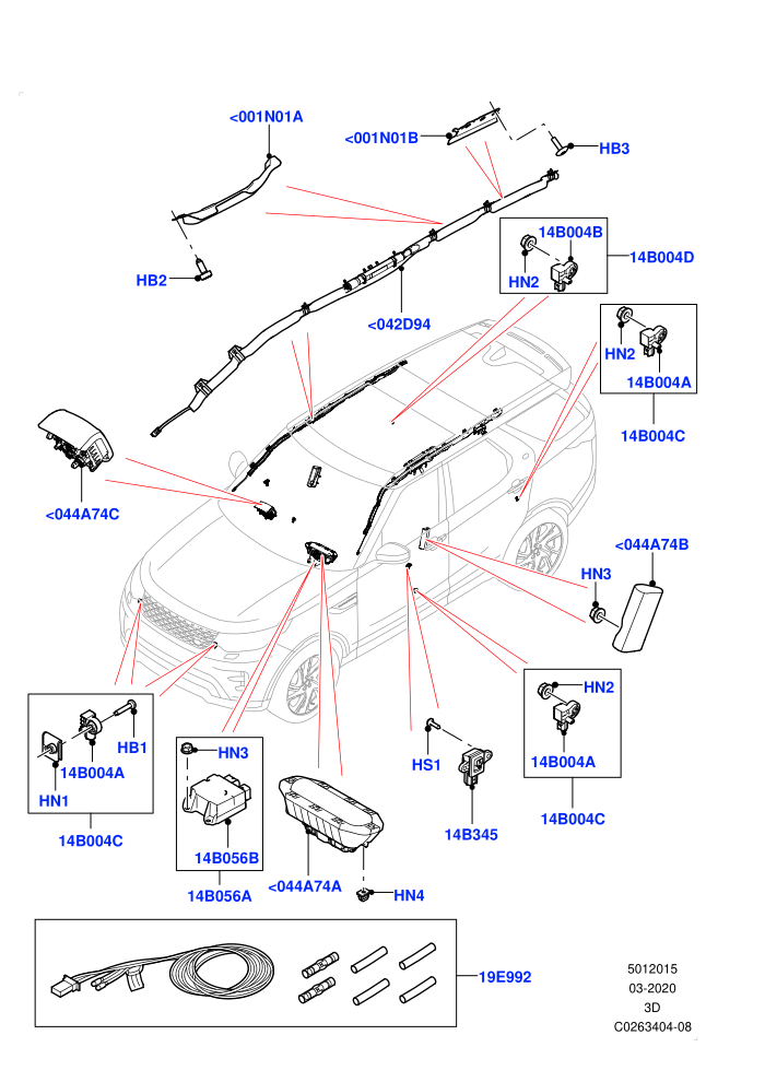 Airbag System (Airbag Modules,Solihull Plant Build)((V)FROMHA000001)