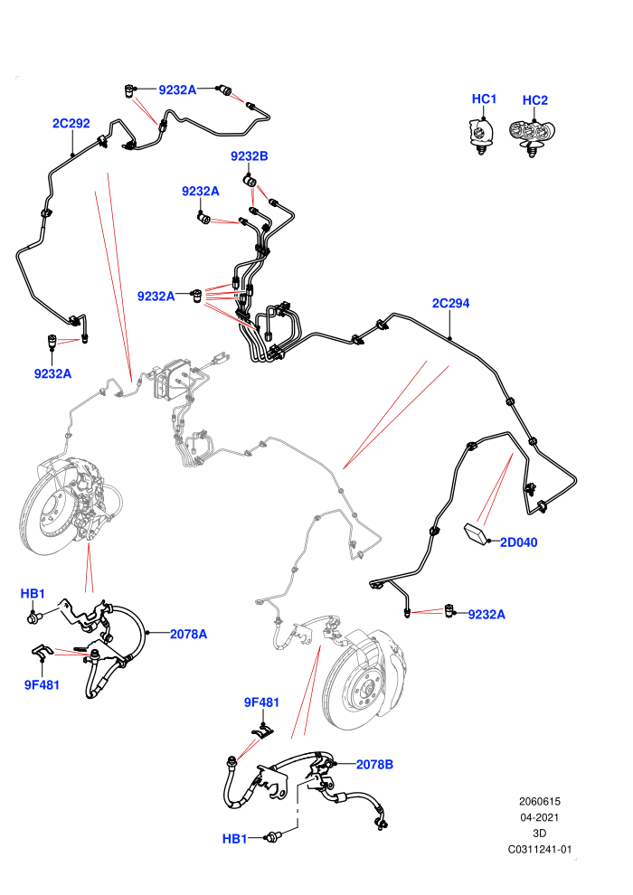 Front Brake Pipes (RHD)(Nitra Plant Build)((V)FROMM2000001)