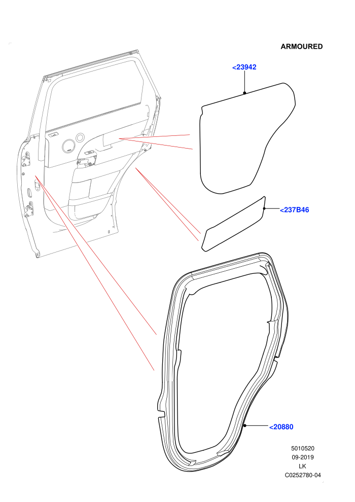 Rear Door Trim Installation (Armoured)((V)FROMEA000001)
