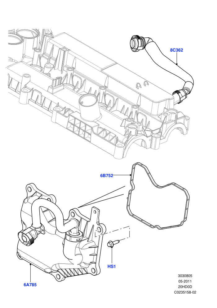 Emission Control - Crankcase (2.0L 16V TIVCT T/C 240PS Petrol,2.0L 16V TIVCT T/C Gen2 Petrol,Halewood (UK))
