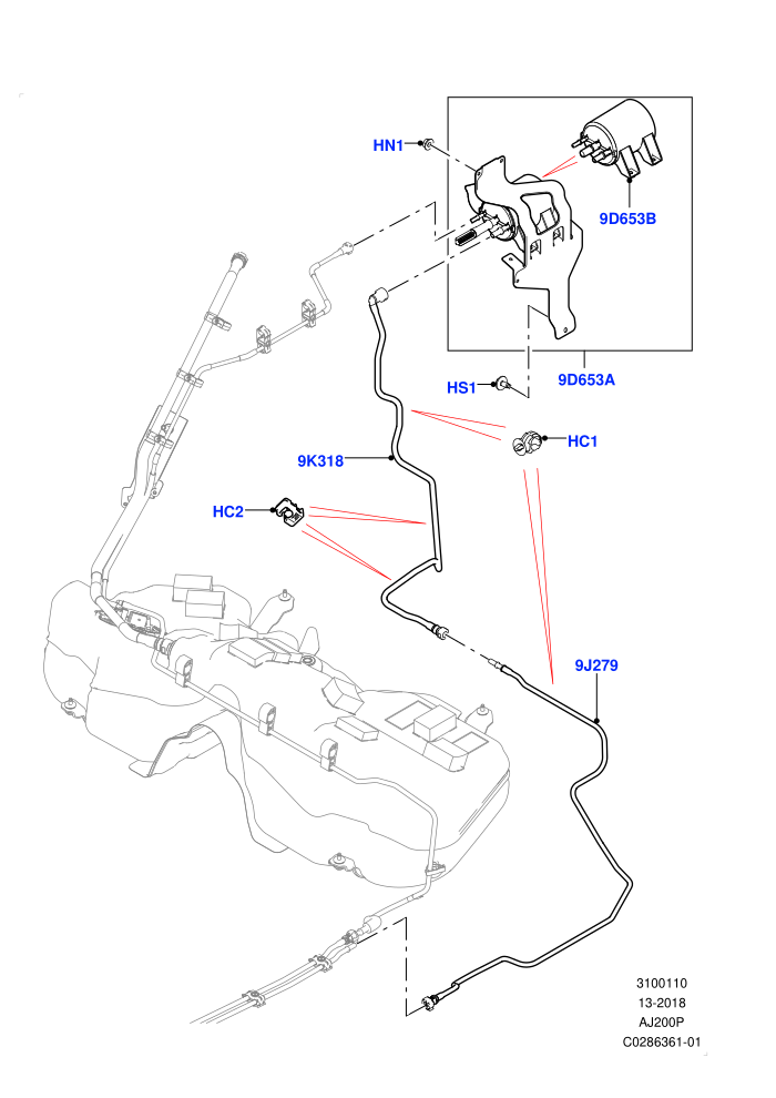 Fuel Lines (2.0L I4 High DOHC AJ200 Petrol,2.0L I4 Mid DOHC AJ200 Petrol,Fuel Tank-Petrol W/O Leak Detection)((V)TOLA999999 (V)FROMKA000001)
