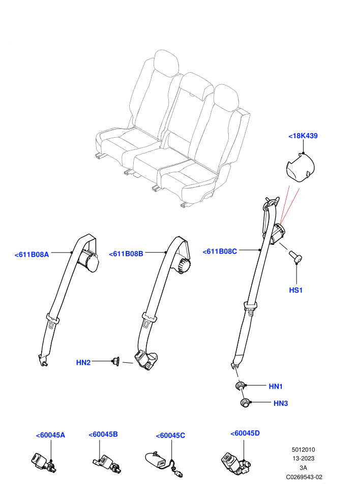 Rear Seat Belts (Itatiaia (Brazil))((V)FROMGT000001)