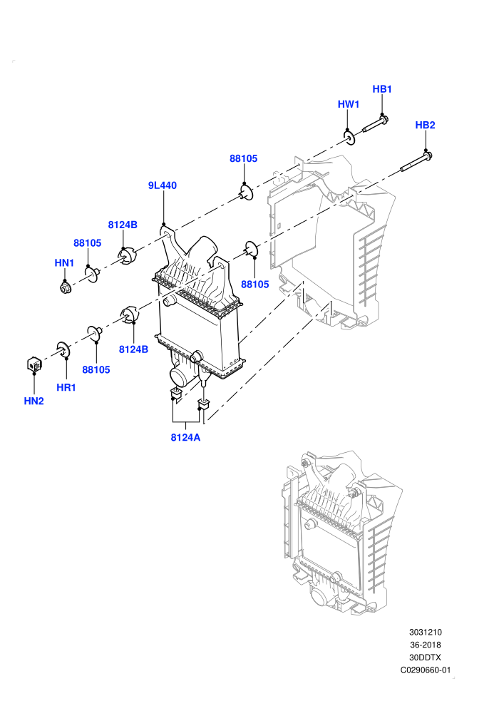 Intercooler/Air Ducts And Hoses (3.0 V6 D Gen2 Mono Turbo,3.0 V6 D Gen2 Twin Turbo,3.0 V6 D Low MT ROW)(Nitra Plant Build,Water Charge Air Cooler)((V)FROMK2000001)