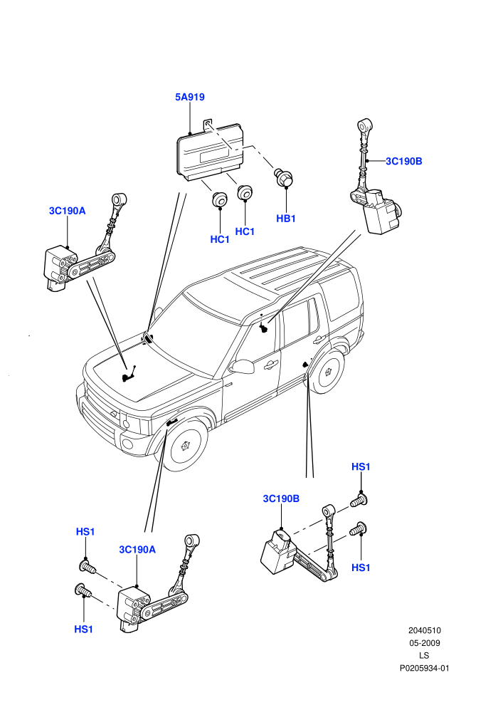 Air Suspension Controls/Electrics (With Four Corner Air Suspension)((V)FROMAA000001)