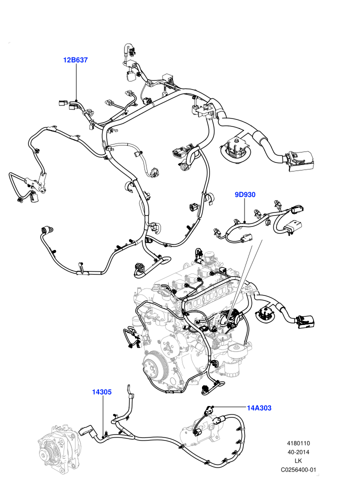Electrical Wiring - Engine And Dash (2.0L 16V TIVCT T/C 240PS Petrol)((V)FROMFA000001)