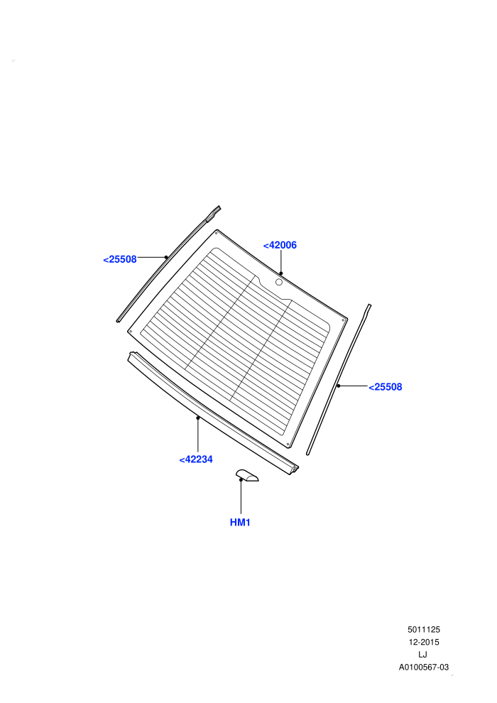Back Window Glass (Less Armoured)((V)TO9A999999)