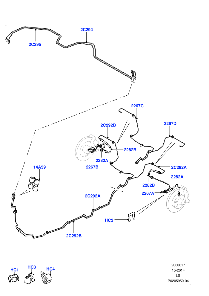 Rear Brake Pipes (RHD)((V)FROMAA000001)