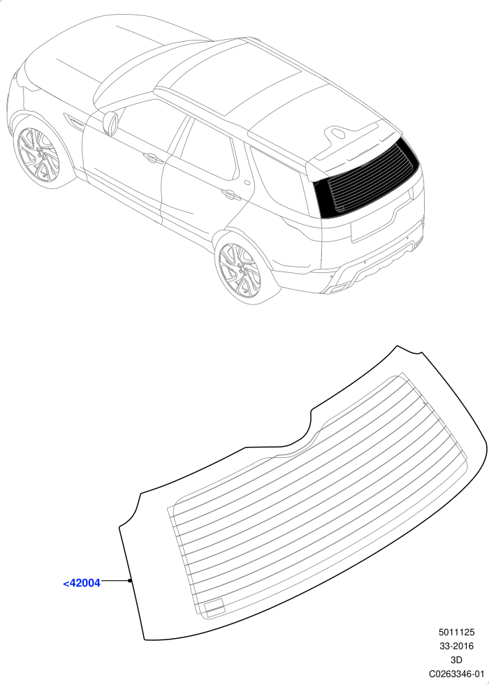 Back Window Glass (Solihull Plant Build)((V)FROMHA000001)