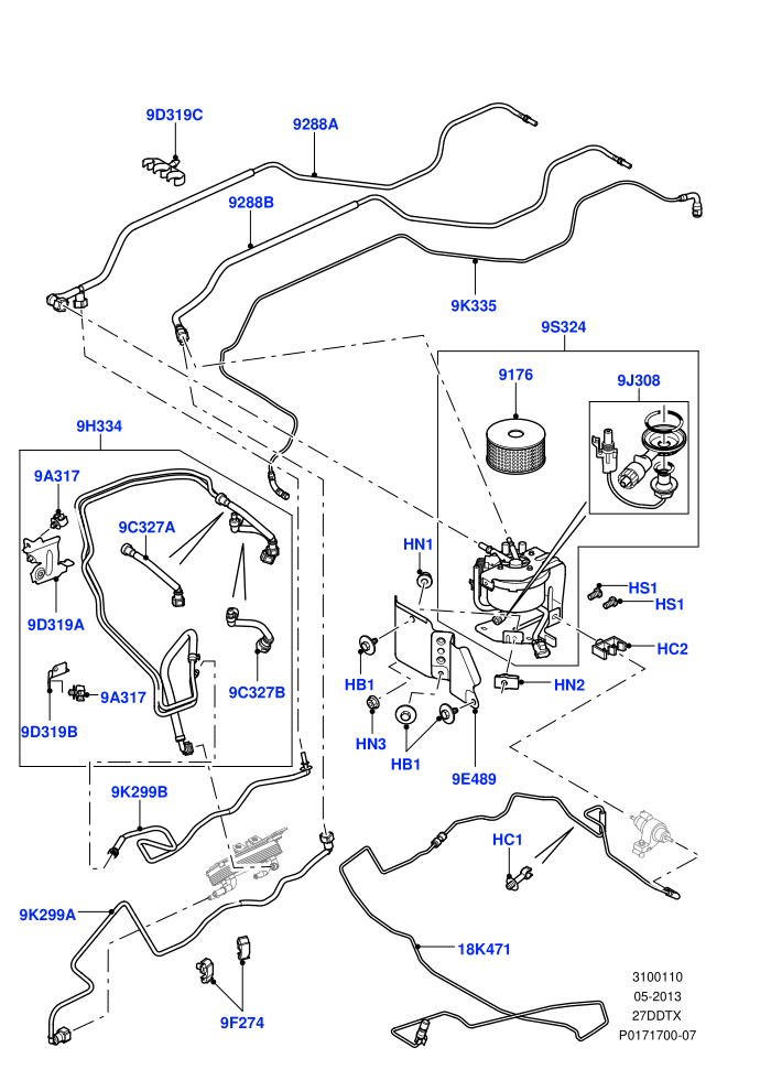 Fuel Lines (Lion Diesel 2.7 V6 (140KW))((V)TO9A999999 (V)FROM7A000001)