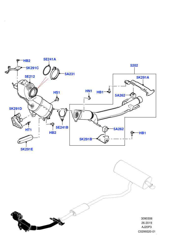 Front Exhaust System (1.5L AJ20P3 Petrol High,8 Speed Automatic Trans 8G30,Changsu (China))