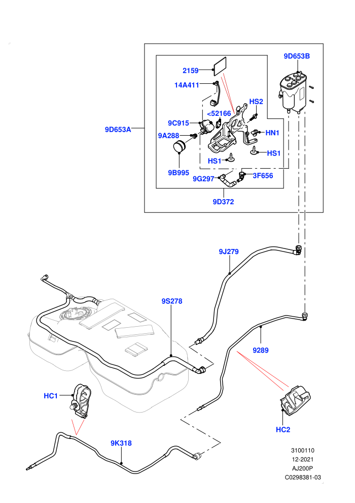 Fuel Lines (2.0L I4 High DOHC AJ200 Petrol,2.0L I4 Mid DOHC AJ200 Petrol,Arabic Language Label,Fuel Tank Filler Neck - DMTL,Halewood (UK),Iraq Language Label,With ROW Language Label)(Middle East And North Africa (MENA) Markets)((V)FROMJH000001)