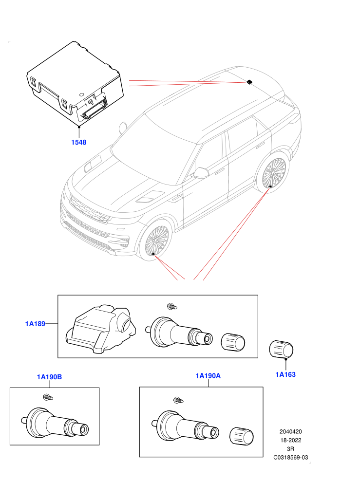 Tyre Pressure Monitor System (With Tyre Pressure Sensors)
