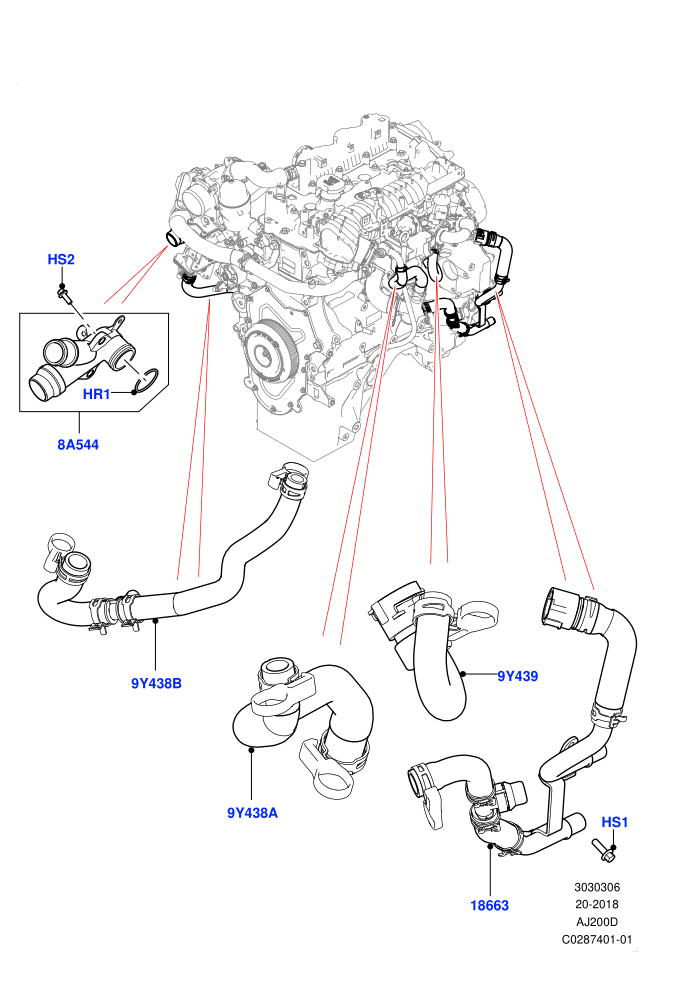 EGR Cooling System (2.0L I4 DSL HIGH DOHC AJ200)(Solihull Plant Build)((V)FROMKA000001)