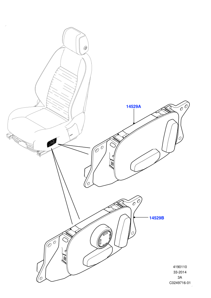 Switches (Driver/Pass Elec Fr Seat Adj/Memory,Electric Front Seat Adj Non-Memory,Halewood (UK))(Seats)((V)TOHH999999)