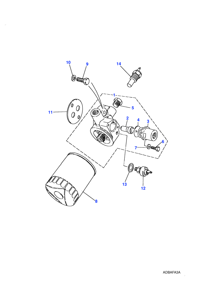 Oil Filter with Oil Cooler Adaptor (2.25L 4 Cyl L/R Petrol)