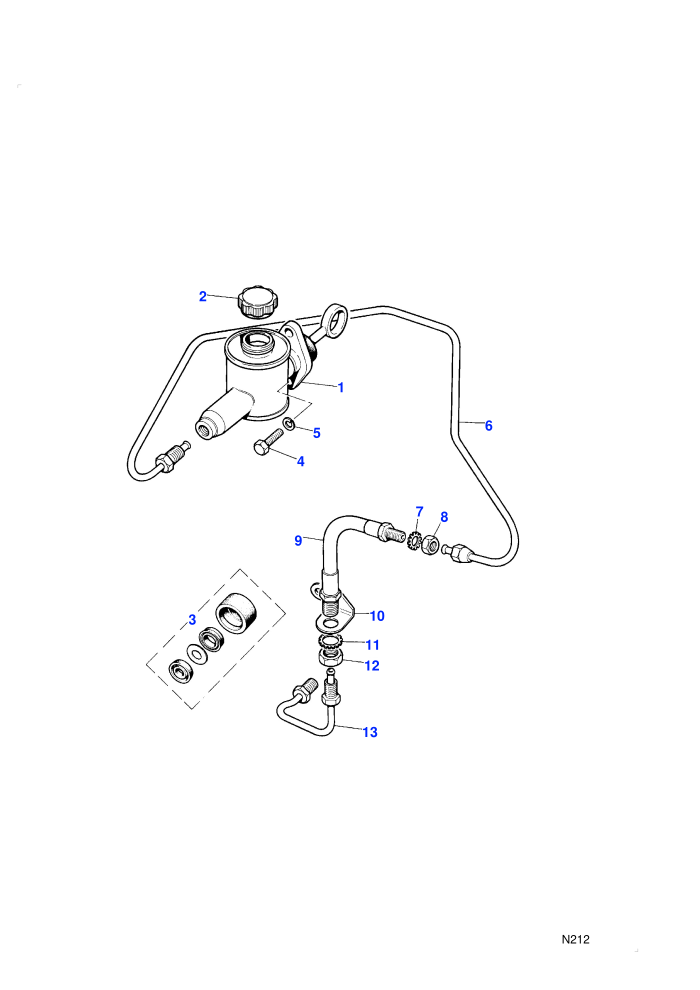 Clutch Master Cylinder & Pipes (With Petrol Engines)