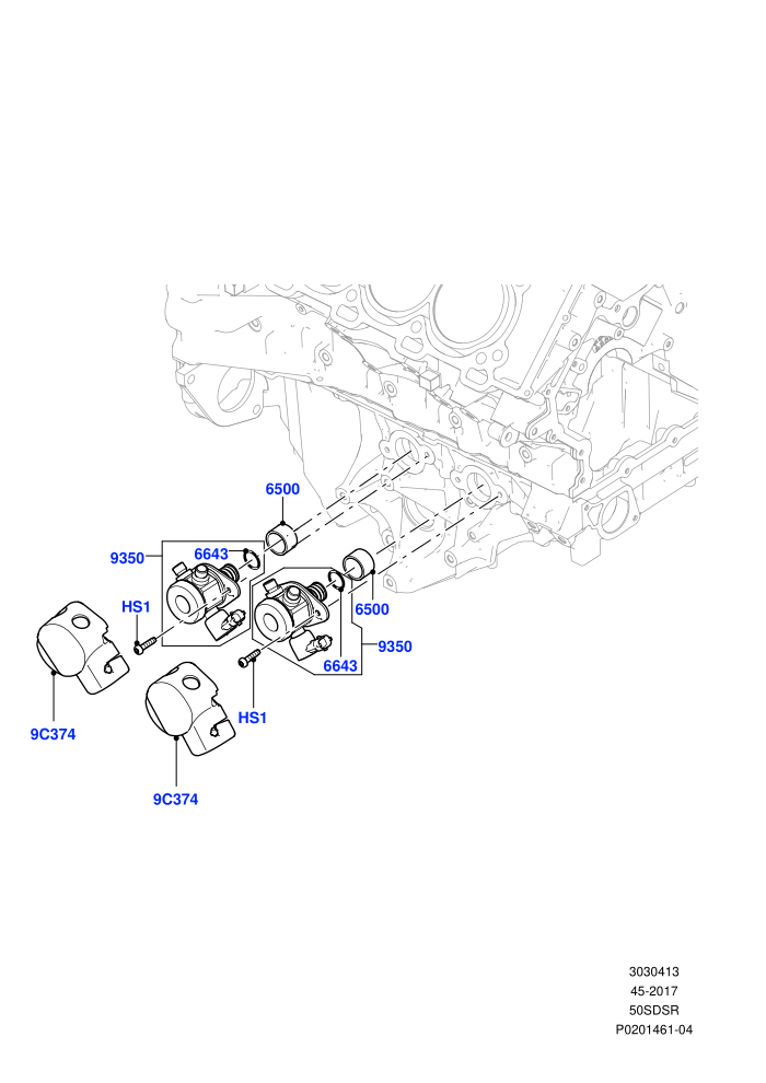 Fuel Injection Pump-Engine Mounted (5.0 Litre supercharged enhanced,5.0 Petrol AJ133 DOHC CDA,5.0L OHC SGDI SC V8 Petrol - AJ133)((V)FROMAA000001)