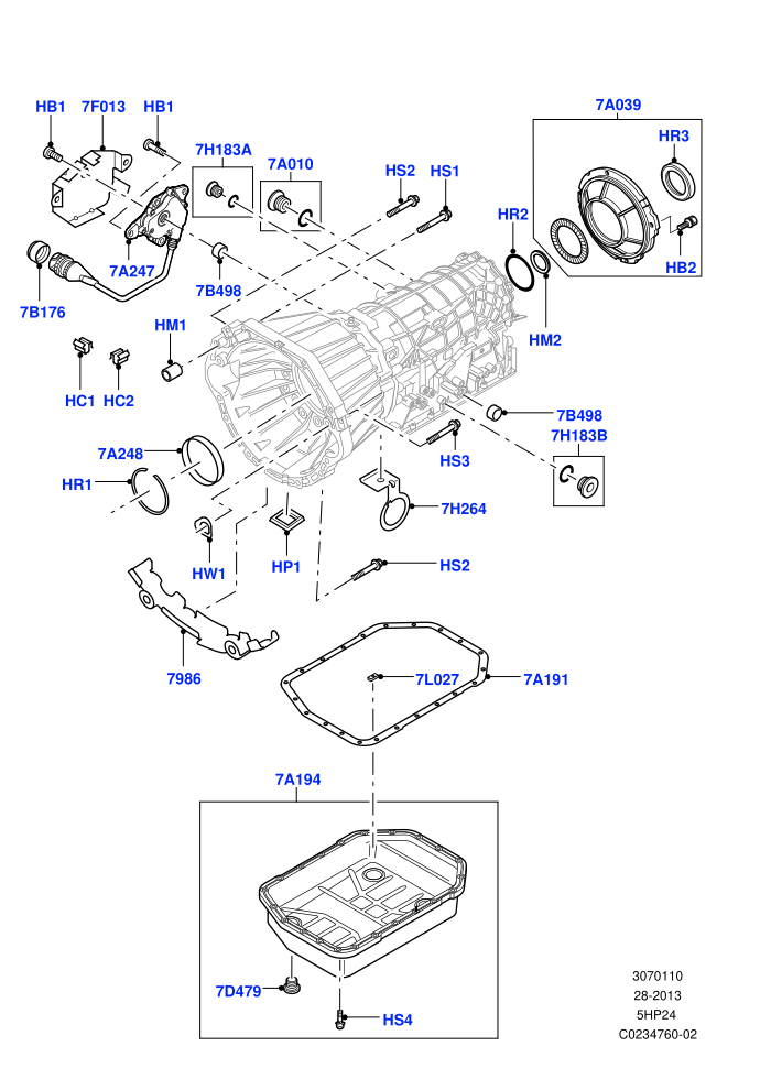 Transmission External Components (5 Speed Automatic - Steptronic,M62 B44 4.4 V8 Petrol)