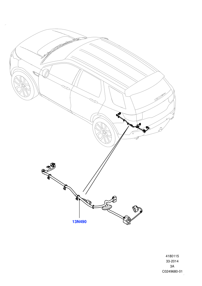 Electrical Wiring - Body And Rear (Halewood (UK),T/Tow Hitch Prep - ROW,Tow Hitch Elec Deployable Swan Neck,With X-Bar Trailer Prep - NAS,X-Bar Detachable Tow Ball - 13 Pin)(Towing)