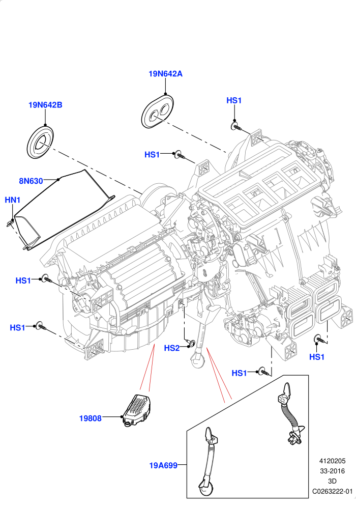 Heater/Air Cond.External Components (Main Unit,Solihull Plant Build)((V)FROMHA000001)