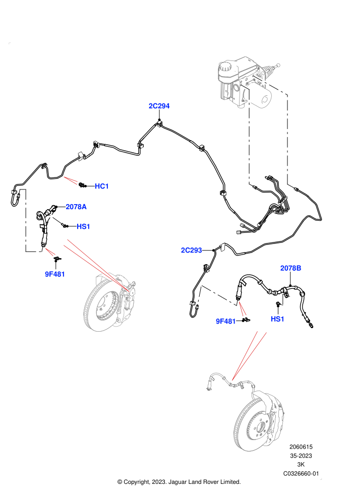 Front Brake Pipes (LHD)((V)FROMPA065570)