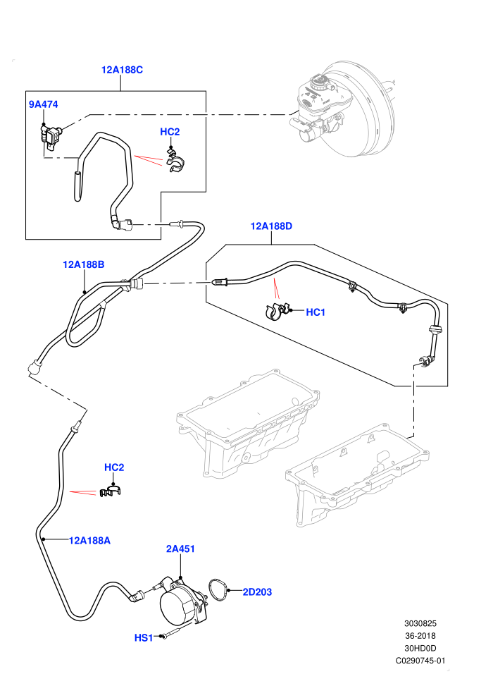 Vacuum Control And Air Injection (3.0L DOHC GDI SC V6 PETROL,RHD)(Nitra Plant Build)((V)FROMK2000001)