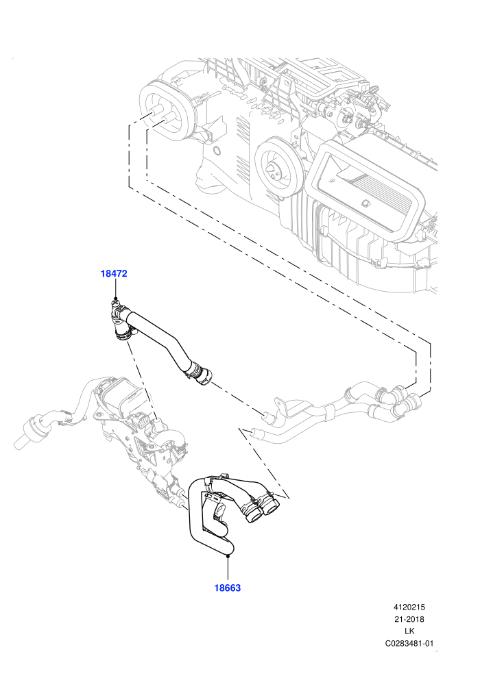 Heater Hoses (4.4L DOHC DITC V8 Diesel,Park Heating With Remote Control)(Front)((V)TOJA999999 (V)FROMJA000001)