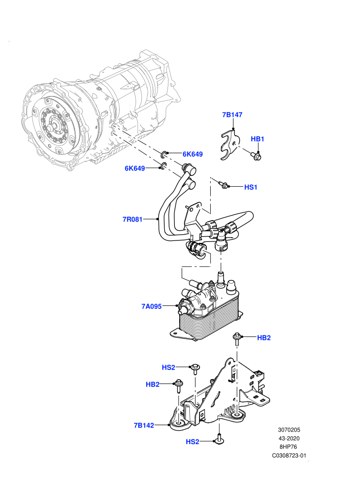 Transmission Cooling Systems (3.0L AJ20D6 Diesel High,3.0L AJ20P6 Petrol High,8 Speed Auto Trans ZF 8HP76)((V)FROMMA000001)