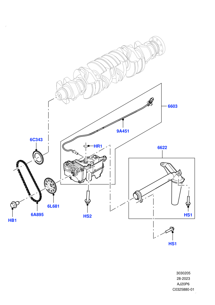 Oil Pump (3.0L AJ20P6 Petrol High)(Nitra Plant Build)((V)FROMR2000001)