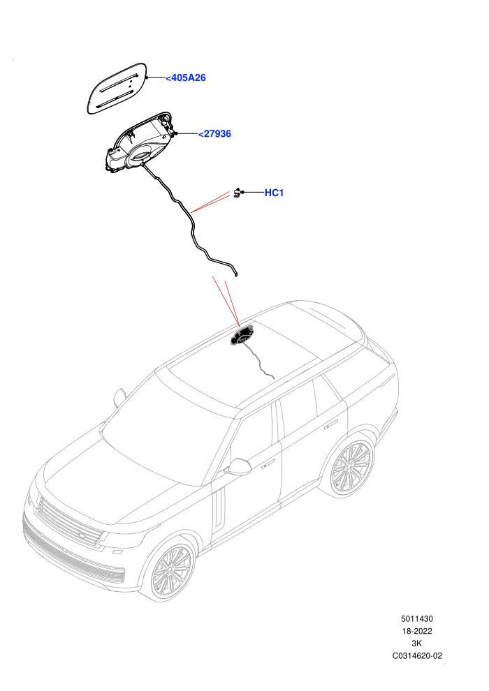 Fuel Tank Filler Door And Controls (Electric Engine Battery-MHEV,Less Electric Engine Battery)