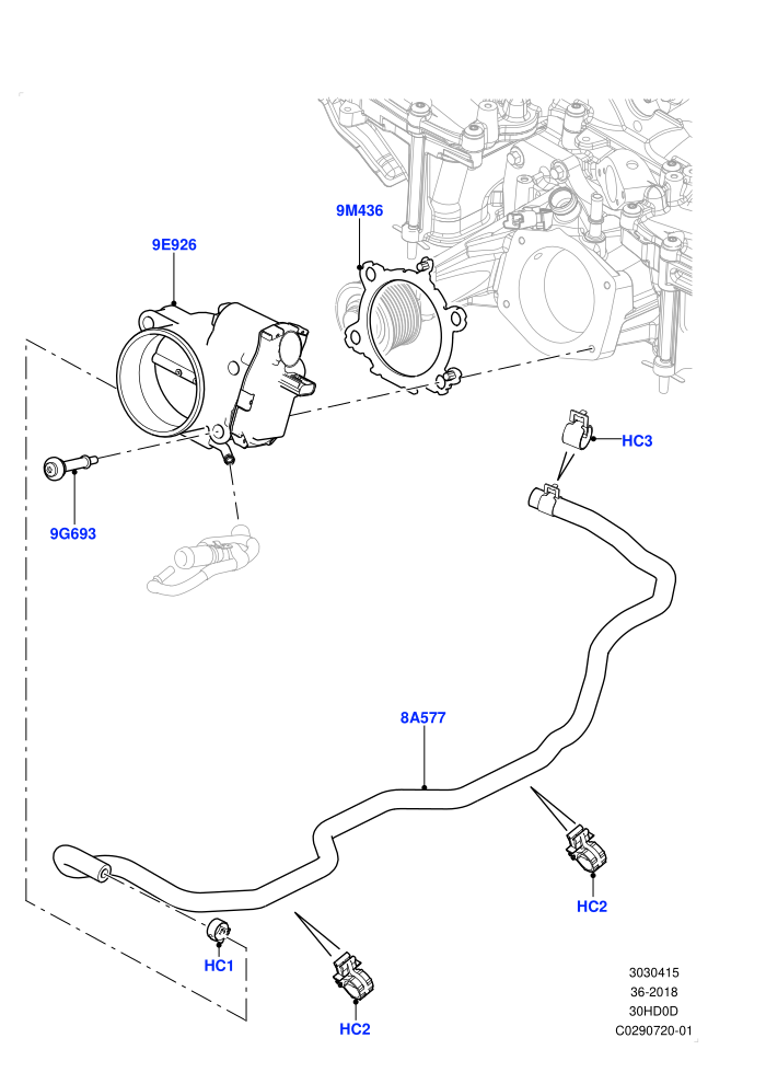 Throttle Housing (3.0L DOHC GDI SC V6 PETROL)(Nitra Plant Build)((V)FROMK2000001)